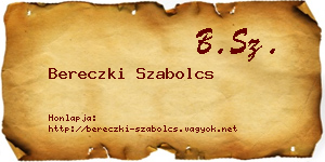 Bereczki Szabolcs névjegykártya